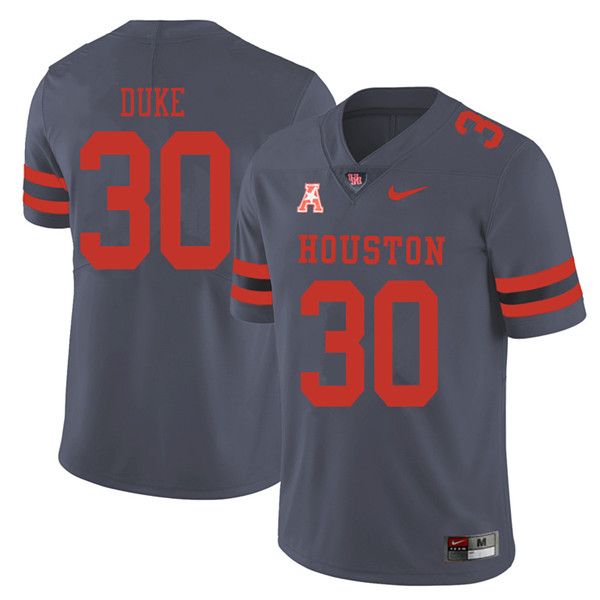 2018 Men #30 Alexander Duke Houston Cougars College Football Jerseys Sale-Gray